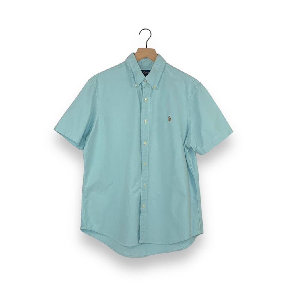 Polo by Ralph Lauren Light Blue Classic Fit Short Sleeve Button Down TINY FLAW